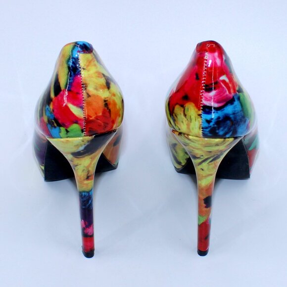 Steve Madden Nala Platform Stilettos Floral 7.5 - Picture 4 of 7